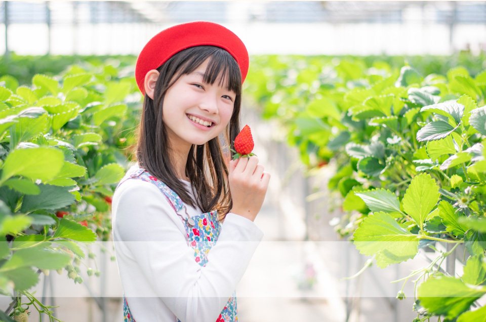 電車に乗って、いちご狩りに行こう！